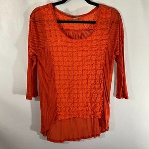 Lucky Brand Women's Long Sleeve Orange Top